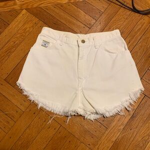 White Frayed Hem Women's Shorts